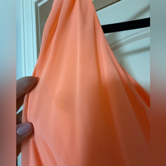 Gianni Bini One-Shoulder Peach maxi Dress size 12 - Picture 5 of 9